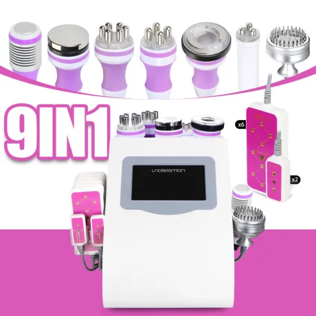 Aparat cosmetic profesional 9 in 1, cavitatie 40KHz, lipolaser, vacuum bipolar 3D RF, tripolar RF, cvadripolar RF, sextupolar RF, fotoni si microcurenti, ciocan rece, MS-76D1MAXSB