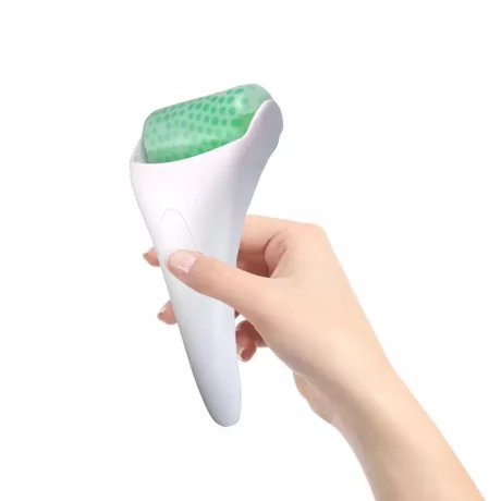 Aparat de masaj facial Ice Roller, alb/verde