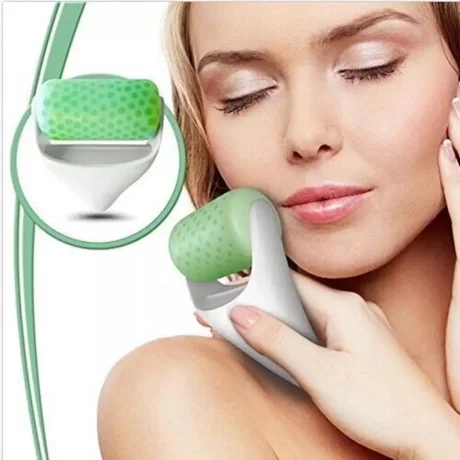 Aparat de masaj facial Ice Roller, alb/verde