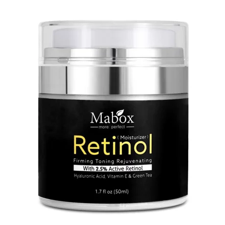 Crema de noapte anti-imbatranire Mabox Retinol 2.5%, Acid Hialuronic si Vitamina E, 50 ml