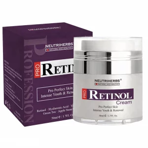Crema PRO Retinol Neutriherbs, antirid, anti-imbatranire, cu acid hialuronic, Vitamina E si celule stem de mar, 50 ml