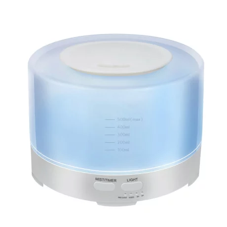 Difuzor aromaterapie cu ultrasunete, bluetooth, muzica, lumina LED 7 culori, V-Rising VR-WX30B, 500 ml, alb