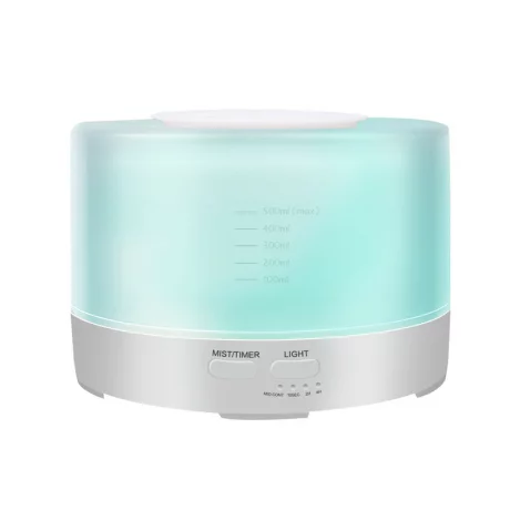 Difuzor aromaterapie cu ultrasunete, bluetooth, muzica, lumina LED 7 culori, V-Rising VR-WX30B, 500 ml, alb
