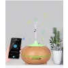 Difuzor aromaterapie cu ultrasunete, bluetooth, muzica si lumina LED 7 culori V-Rising VR-N09B, 550 ml, lemn deschis