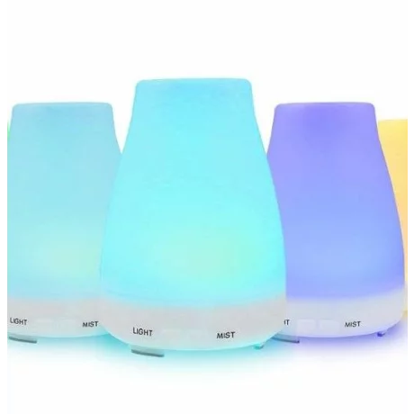 Difuzor aromaterapie cu ultrasunete si lumina LED 7 culori V-Rising VR-F02, 160 ml, alb