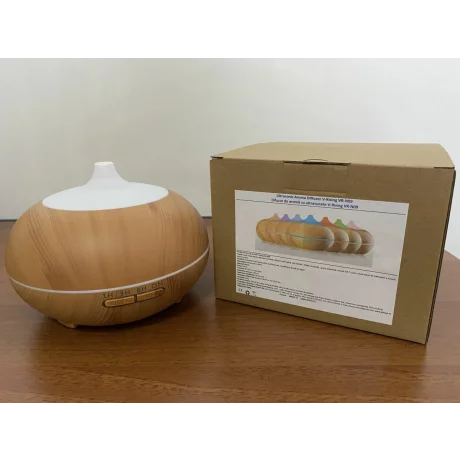 Difuzor aromaterapie cu ultrasunete si lumina LED 7 culori V-Rising VR-N09, 550 ml, lemn deschis