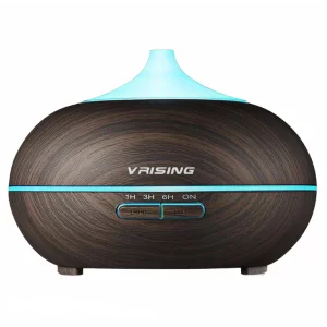 Difuzor aromaterapie cu ultrasunete si lumina LED 7 culori V-Rising VR-N09L, 550 ml, wenge