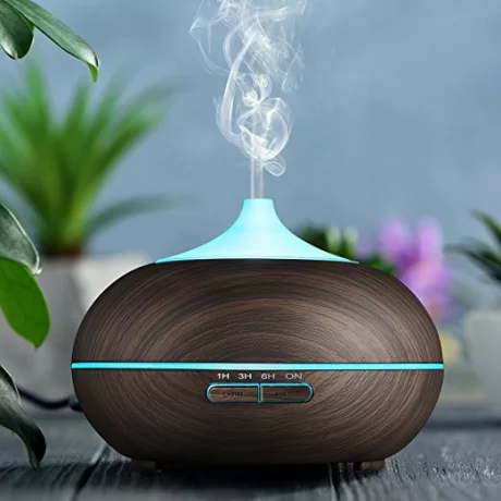 Difuzor aromaterapie cu ultrasunete, Smart WiFi, lumina LED 7 culori V-Rising VR-N09, 550 ml, wenge