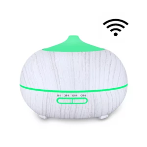 Difuzor aromaterapie cu ultrasunete, Smart WiFi, lumina LED 7 culori V-Rising VR-N09S, 400 ml, lemn alb