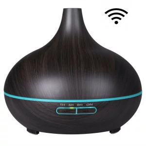 Difuzor aromaterapie cu ultrasunete, Smart WiFi, lumina LED 7 culori V-Rising VR-N10S, 400 ml, wenge