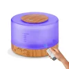 Difuzor aromaterapie cu ultrasunete, telecomanda, bluetooth, muzica, lumina LED 7 culori, V-Rising VR-WX30S, 500 ml, lemn deschis