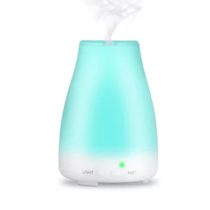 Difuzor aromaterapie cu ultrasunete, telecomanda si lumina LED 7 culori V-Rising VR-F03RC, 200 ml, alb