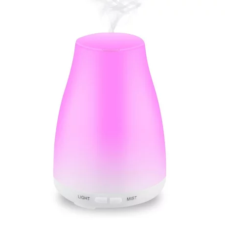 Difuzor aromaterapie cu ultrasunete, telecomanda si lumina LED 7 culori V-Rising VR-F03RC, 200 ml, alb