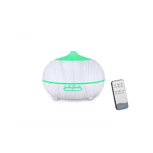 Difuzor aromaterapie cu ultrasunete, telecomanda si lumina LED 7 culori V-Rising VR-N09RC, 550 ml, lemn alb