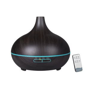 Difuzor aromaterapie cu ultrasunete, telecomanda si lumina LED 7 culori V-Rising VR-N10RC, 550 ml, wenge