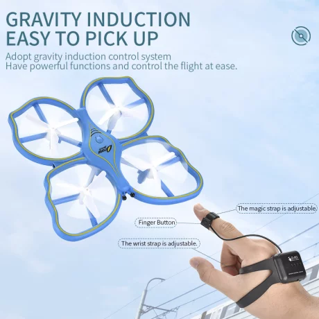 Drona Quadcopter Butterfly LH-X51, telecomanda ceas, control prin gesturi, senzori infarosu, bleu