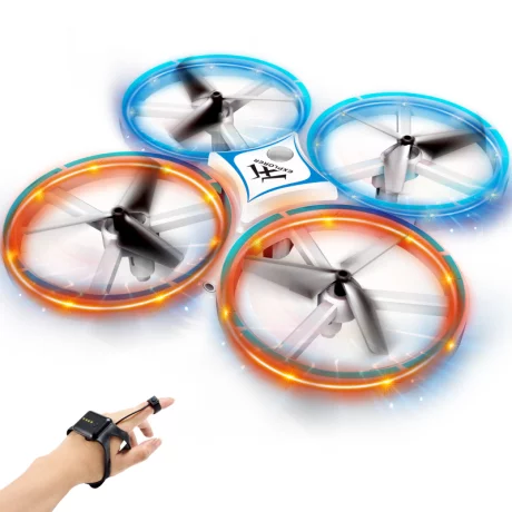Drona Quadcopter Discovery Explorer, telecomanda ceas, control prin gesturi, senzori infarosu, YC-002, Alb/Rosu