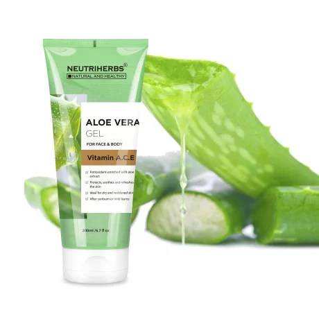 Gel hidratant cu Aloe Vera, Vitamina A, C, E pentru fata si corp NEUTRIHERBS, 200 ml