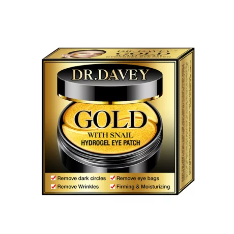 Masca hidrogel gold pentru ochi, aur 24K, extract de melc, acid hialuronic, Dr. Davey, 60 bucati