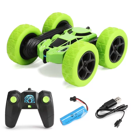 Masinuta cu telecomanda Stunt Car 4x4 Rock Crawler D828A, 2.4 GHz, lumini led, 1:24, verde