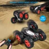 Masinuta cu telecomanda Stunt Car Double Star D828, 4WD, 2.4 GHz, lumini led, 1:24, negru