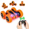 Masinuta cu telecomanda Stunt Car Double Star D828, 4WD, 2.4 GHz, lumini led, 1:24, portocaliu