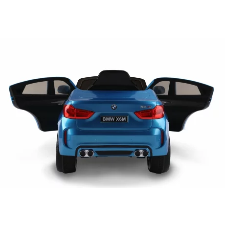 Masinuta electrica pentru copii BMW X6 M, cu licenta originala, un loc, roti EVA, scaun piele, telecomanda 2.4 Ghz, albastru
