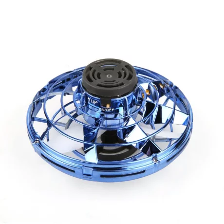 Mini drona Flynova, flying spinner cu lumina led, Albastru