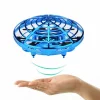 Mini drona OZN, disc zburator interactiv cu 5 senzori infrarosu, lumina LED, YC Toys, bleu