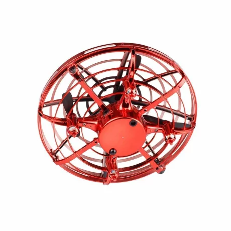 Mini drona OZN, disc zburator interactiv cu 5 senzori infrarosu, lumina LED, YC Toys, rosu