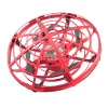 Mini drona OZN Skynor SQN-005N, disc zburator interactiv cu 5 senzori infrarosu, efecte de lumina 3D, control gestual, rosu