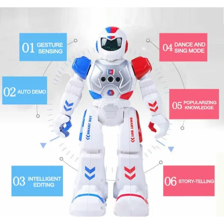 Robot inteligent cu telecomanda si senzori infrarosu Skynor 822, albastru