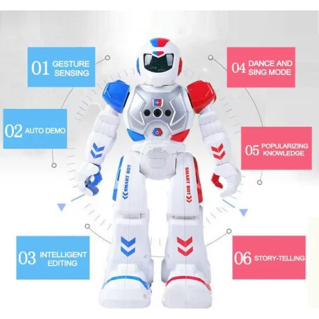 Robot inteligent cu telecomanda si senzori infrarosu Skynor 822, rosu