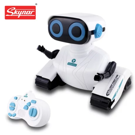 Robot interactiv cu telecomanda 2.4 GHz, sunete, lumini, Skynor SQN-018, alb