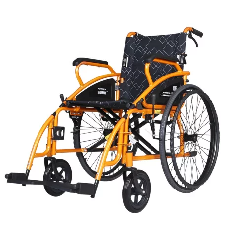 Scaun cu rotile din otel, pliabil Maidesite 117-X portocaliu/negru