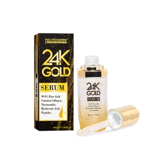 Ser cu Acid Hialuronic si Aur 24K, NEUTRIHERBS 24K GOLD, 30 ml