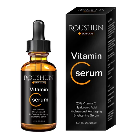 Ser cu Vitamina C 20% si Acid Hialuronic, antirid, anti-imbatranire, iluminator, Roushun, 30ml