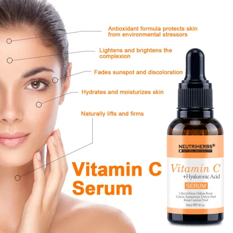 Ser cu Vitamina C si Acid Hialuronic NEUTRIHERBS, 30ml