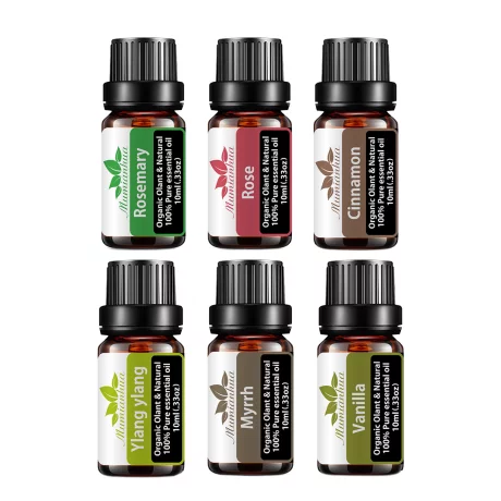 Set 6 uleiuri esentiale - Smirna, Vanilie, Rozmarin, Trandafir, Ylang-ylang, Scortisoara, M3 - 6 x 10 ml