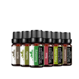 Set 6 uleiuri esentiale - Smirna, Vanilie, Rozmarin, Trandafir, Ylang-ylang, Scortisoara, M3 - 6 x 10 ml