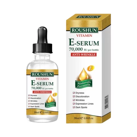 Ser facial cu Vitamina E Roushun, antirid, 30 ml