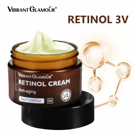 Kit de ingrijire intensiva cu retinol, Cremă de față+Ser de față+Ser de ochi+Cremă de ochi Retinol Anti-îmbătrânire, Reînnoire a pielii,Vibrant Glamour