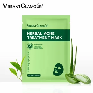 Mască pentru tratarea acneei pe bază de plante, Anti-acnee, Reduce semnele de acnee, Hidratant, reparator, Vibrant Glamour
