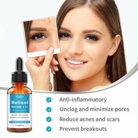 Ser cu Retinol 2.5%, Vitamina E si Acid Hialuronic Mabox, 30 ml