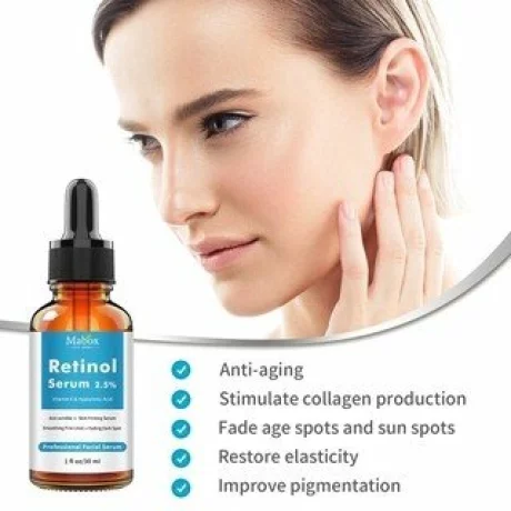 Ser cu Retinol 2.5%, Vitamina E si Acid Hialuronic Mabox, 30 ml