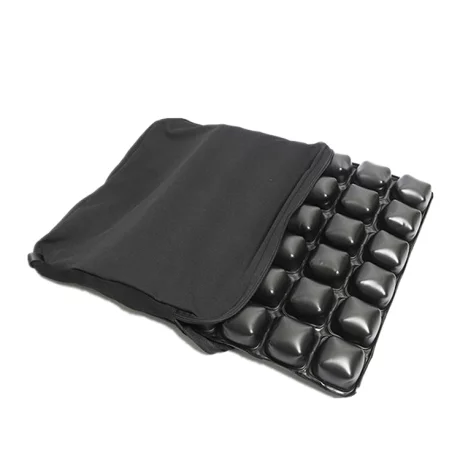 Perna antiescara cu functie de autoumflare, perna scaun de birou, scaun de masina, previne durerile de spate, portabila cu husa de protectie, Alhena® HF2005, 42 x 42 cm