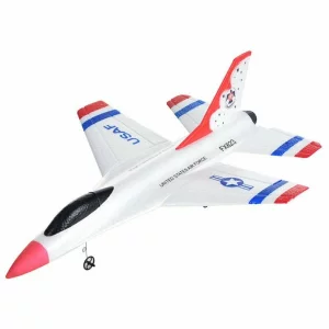 Avion din spuma cu telecomanda 2.4GHZ, F-16 Thunderbirds, Alhena Store® FX823, alb