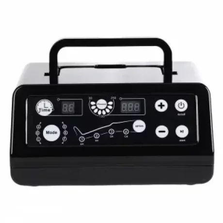 Aparat de presoterapie pentru drenaj limfatic si masaj Alhena® M-PRO 3001, 4 X 4 camere de compresie aer, 6 moduri de tratament, 30-250 mmHg, recuperare medicala, masaj terapeutic, refacere musculara, marimea M, negru