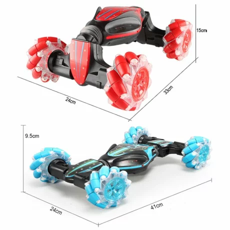 Masinuta Twist Air  Gesture Car, Stunt Car, telecomanda 2.4 GHz, telecomanda ceas, control gestual, lumini led, sunete, 83A, Albastru