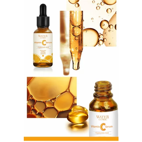 Ser cu Vitamina C, Acid Hialuronic, Hamamelis, Vitamina E si Aloe Vera, hidratant, antirid, anti-imbatranire, WATERCOME, 30 ml